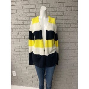 Work Shop Women Color Block Open Front Cadigan Size M